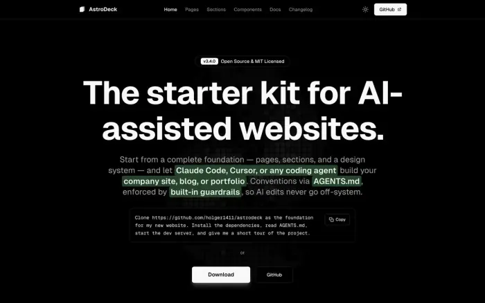 Screenshot of ASTRODECK