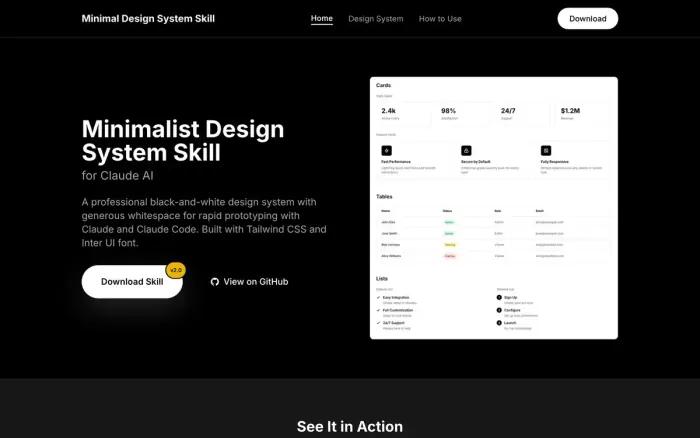 Screenshot of Minimal Design System